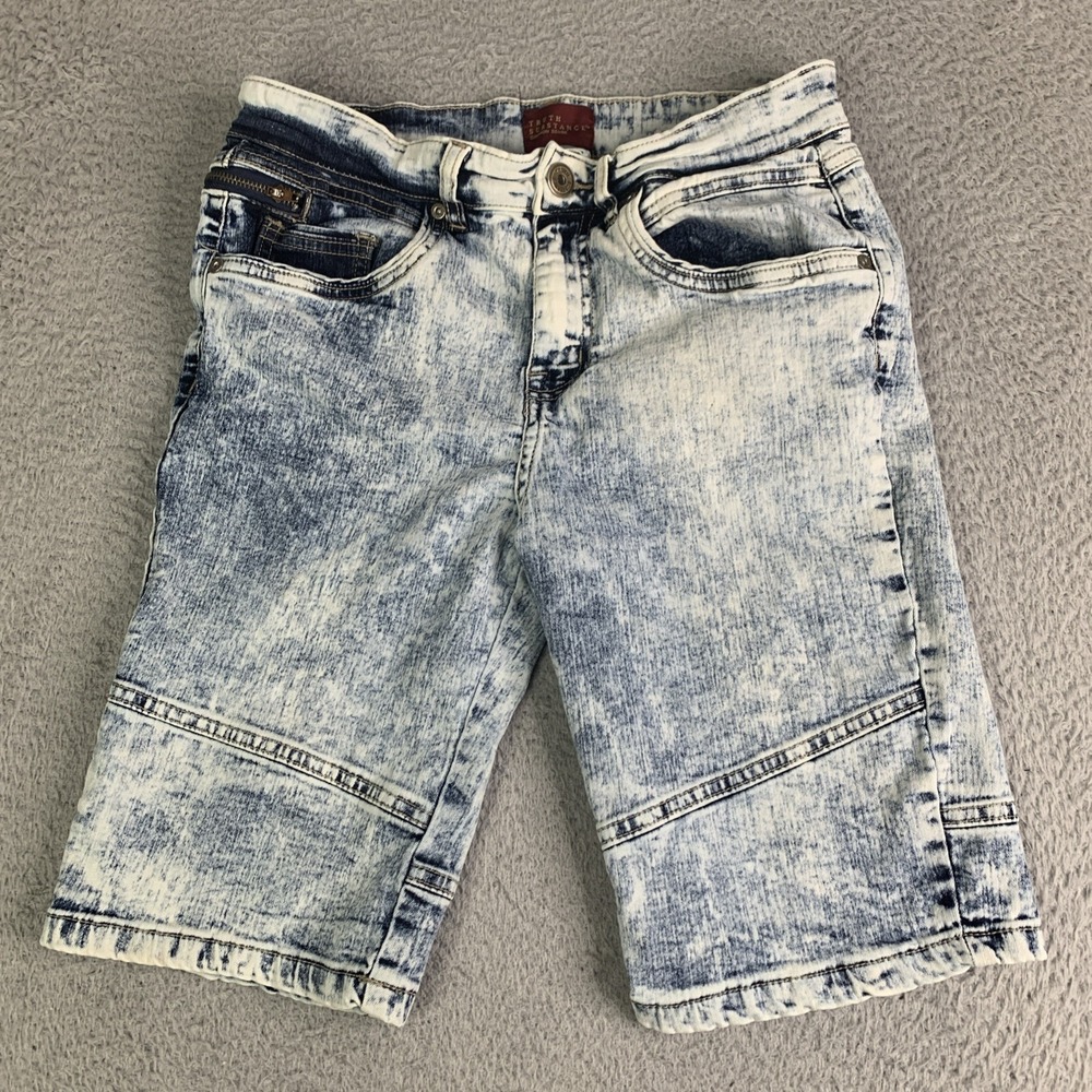 Truth Substance Denim Jeans Bermuda Shorts Men's Size 30 Acid Wash Zippers